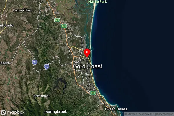 Southport Bc,Queensland Satellite Map