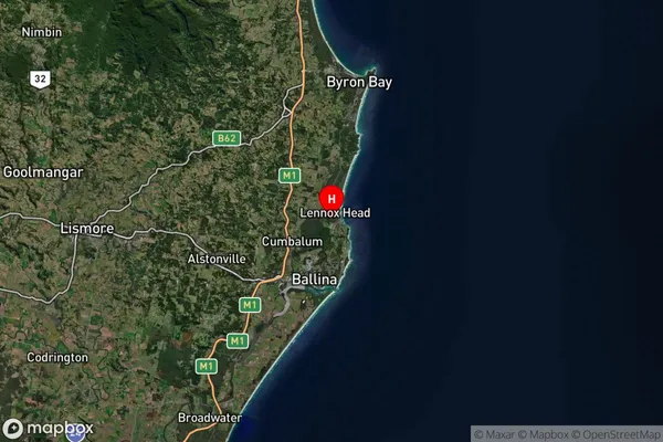 Lennox Head,New South Wales Satellite Map