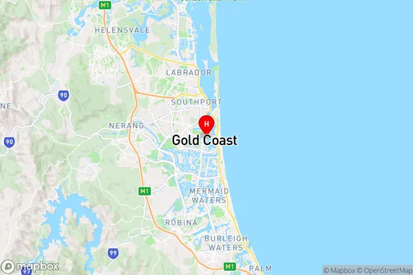 Surfers Paradise,Queensland Area Map