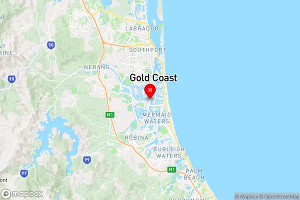 Broadbeach Waters,Queensland Area Map