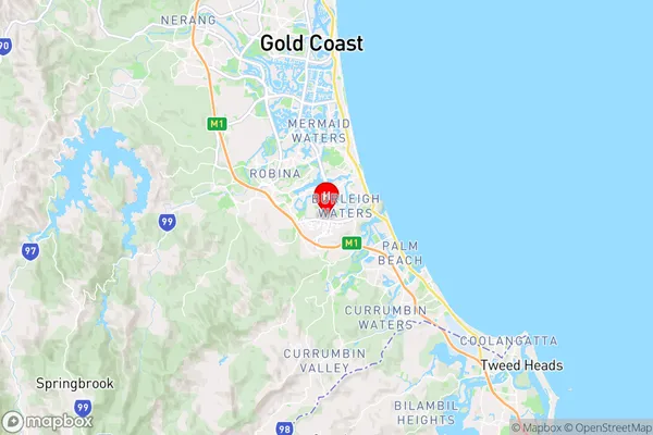 Burleigh Bc,Queensland Area Map