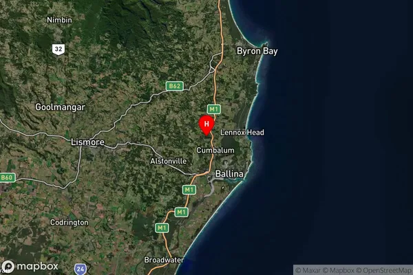 Tintenbar,New South Wales Satellite Map