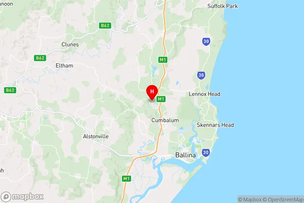 Tintenbar,New South Wales Area Map