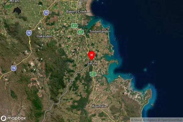 Sarina,Queensland Satellite Map