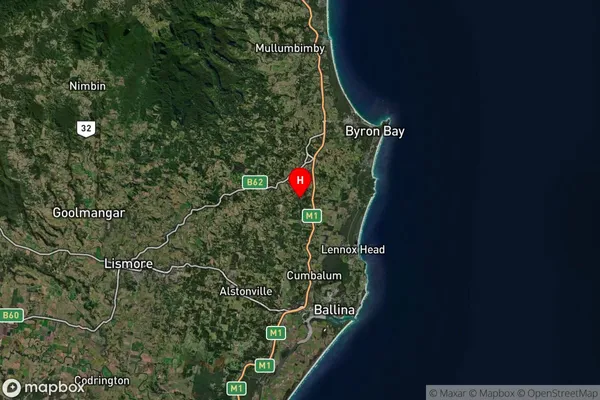 Brooklet,New South Wales Satellite Map