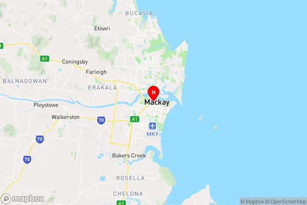 Mackay,Queensland Area Map