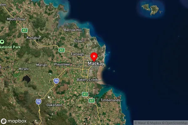 Mackay Dc,Queensland Satellite Map