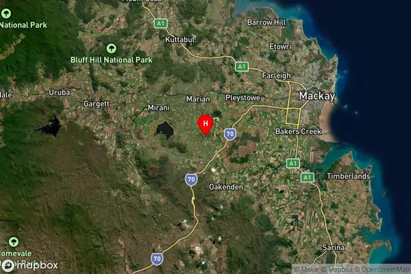 Eton North,Queensland Satellite Map