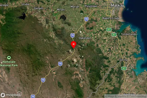 Hazledean,Queensland Satellite Map