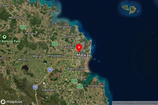 Mackay Mc,Queensland Satellite Map