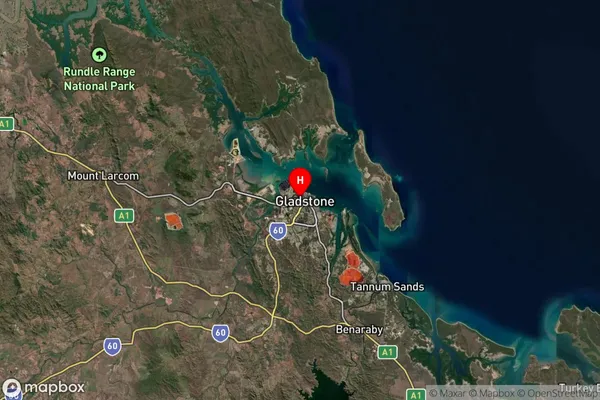 Gladstone,Queensland Satellite Map