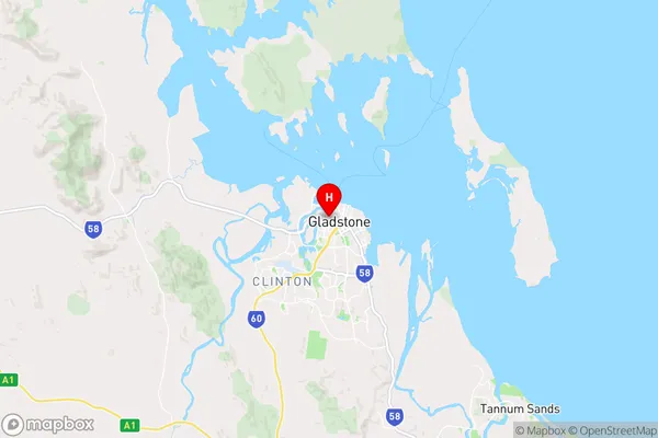 Gladstone,Queensland Area Map