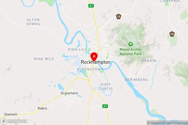 Rockhampton,Queensland Area Map