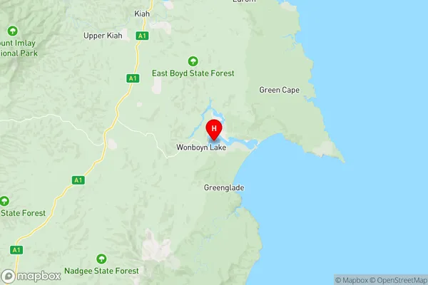 Wonboyn Lake,New South Wales Area Map