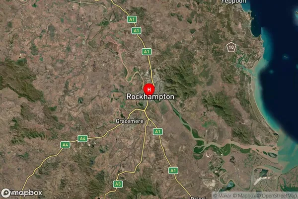 Rockhampton Dc,Queensland Satellite Map