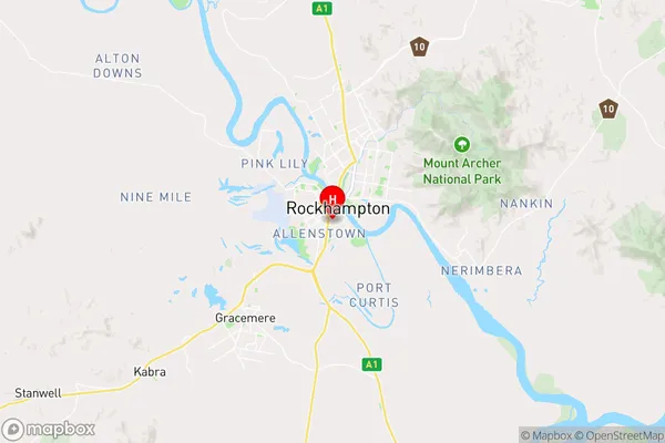 Rockhampton Dc,Queensland Area Map