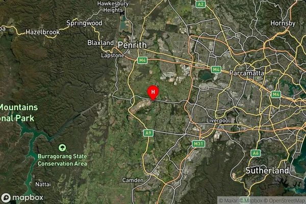 Badgerys Creek,New South Wales Satellite Map