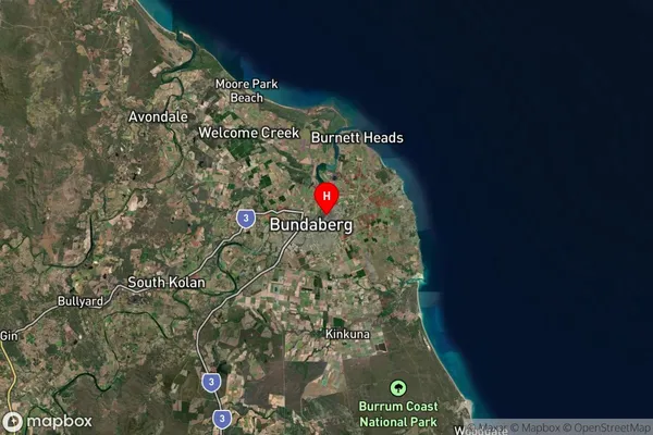 Bundaberg East,Queensland Satellite Map