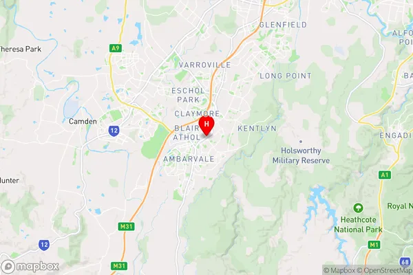 Campbelltown,New South Wales Area Map