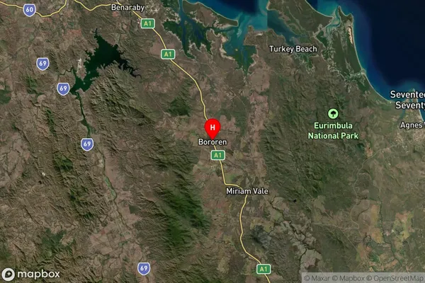 Bororen,Queensland Satellite Map