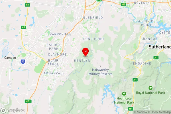 Kentlyn,New South Wales Area Map