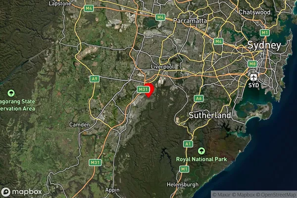 Macquarie Fields,New South Wales Satellite Map