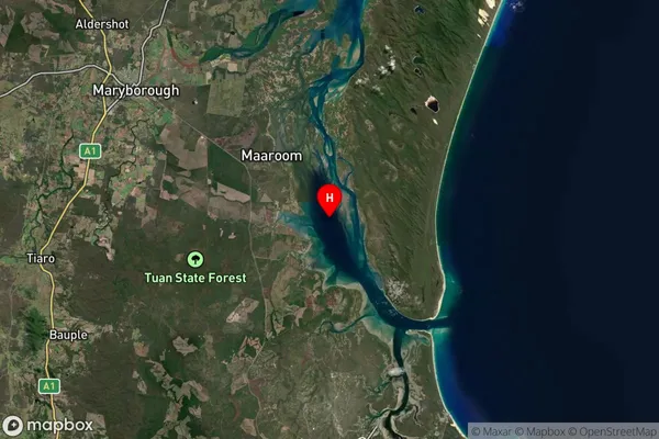 Great Sandy Strait,Queensland Satellite Map