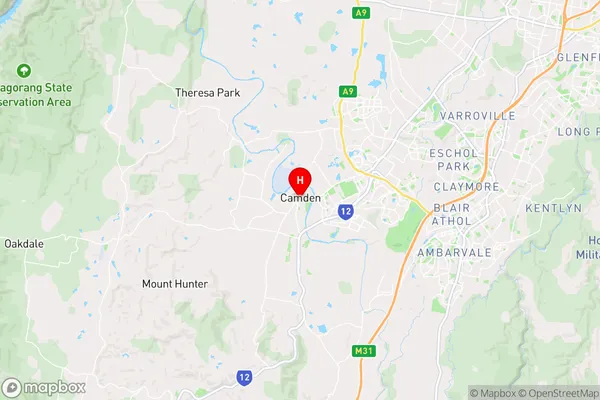 Camden,New South Wales Area Map