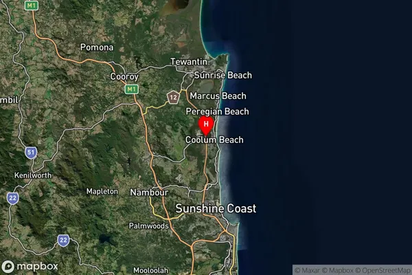 Coolum Beach,Queensland Satellite Map