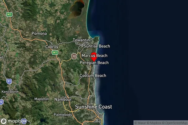 Peregian Beach,Queensland Satellite Map