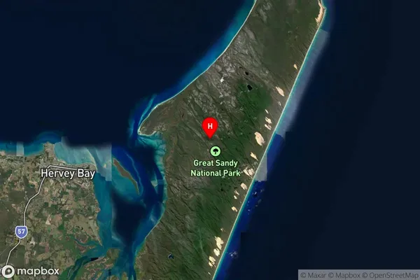 Fraser Island,Queensland Satellite Map