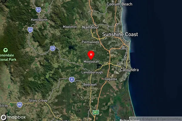 Mooloolah,Queensland Satellite Map