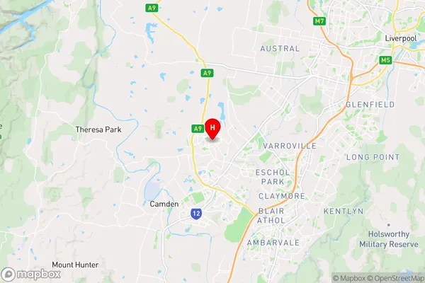 Oran Park,New South Wales Area Map