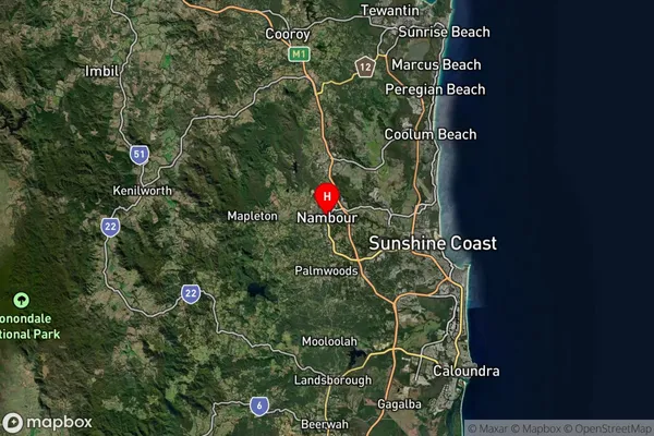 Nambour Bc,Queensland Satellite Map