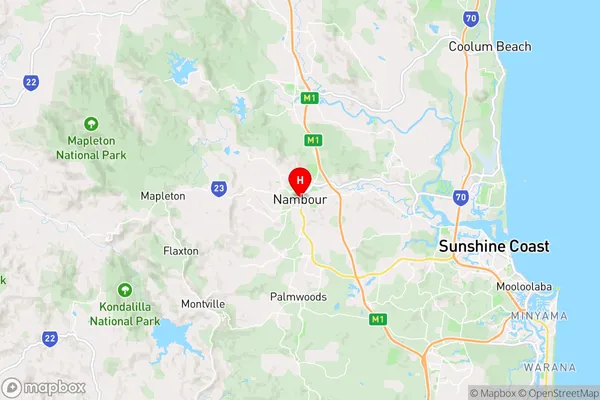 Nambour Bc,Queensland Area Map