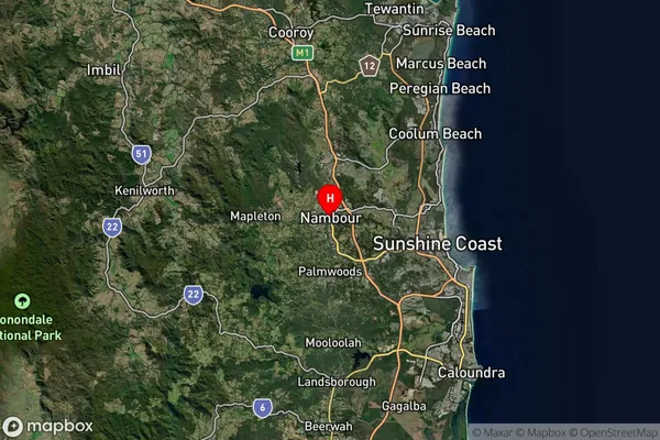 Sunshine Coast Mc,Queensland Satellite Map