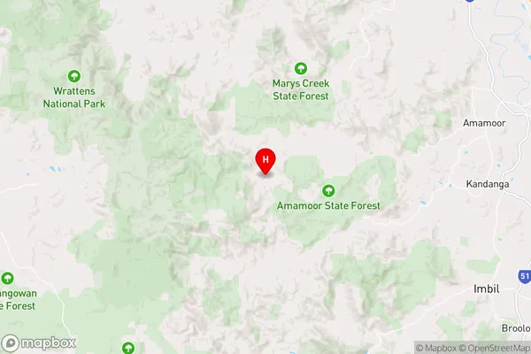 Amamoor Creek,Queensland Area Map