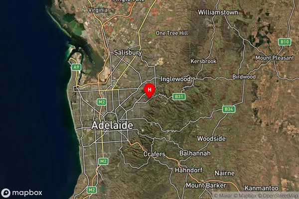 Athelstone,South Australia Satellite Map