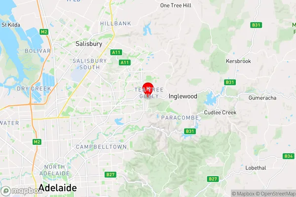 Tea Tree Gully,South Australia Area Map