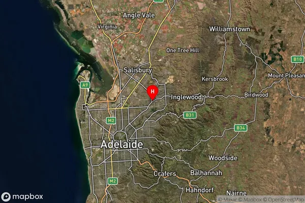 Modbury,South Australia Satellite Map