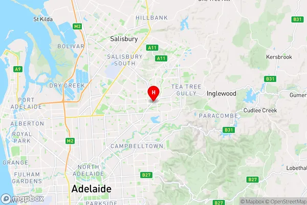 Modbury,South Australia Area Map