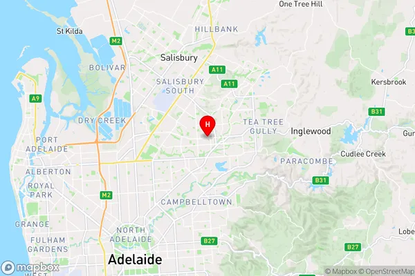 Modbury North,South Australia Area Map