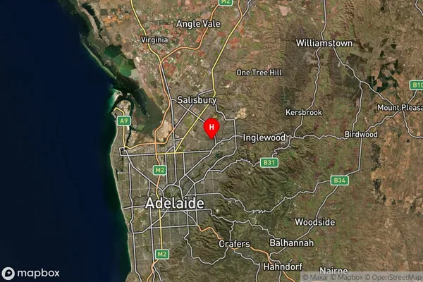 Modbury North Dc,South Australia Satellite Map