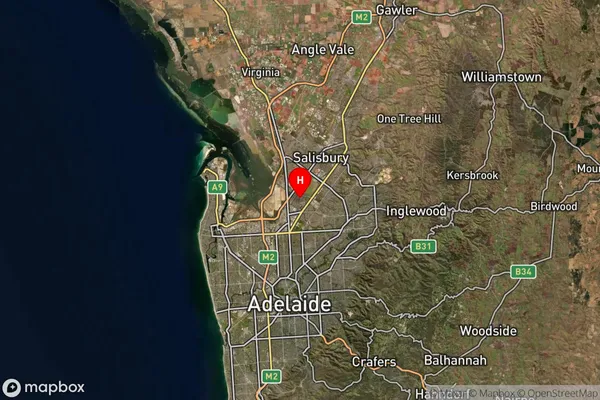 Mawson Lakes,South Australia Satellite Map