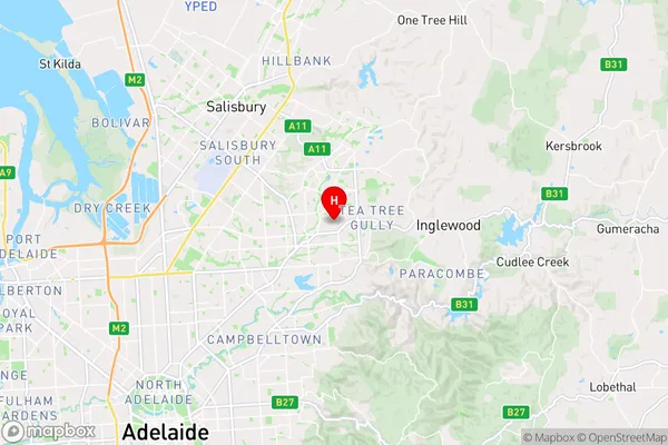 Ridgehaven,South Australia Area Map