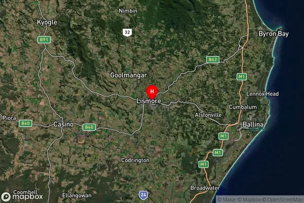 Lismore,New South Wales Satellite Map