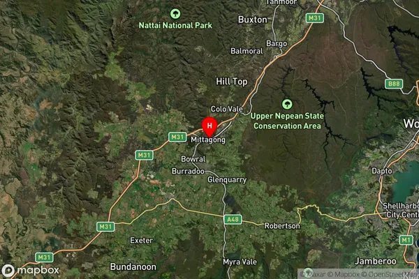 Mittagong,New South Wales Satellite Map