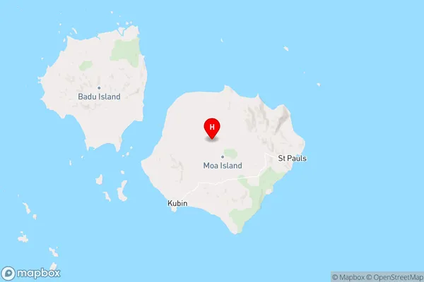 Moa Island,Queensland Area Map