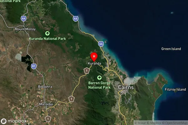 Kuranda,Queensland Satellite Map