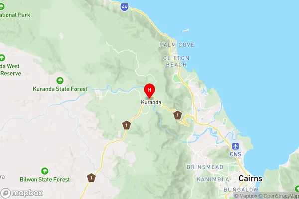 Kuranda,Queensland Area Map